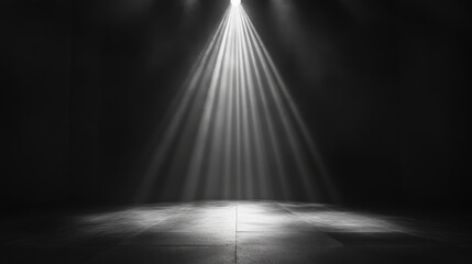 Bright Spotlight Illuminates Dark Floor Stage