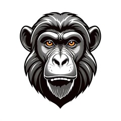 Fototapeta premium baboon head mascot logo isolated on white background