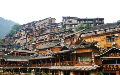 miao village, xijiang, guizhou, china