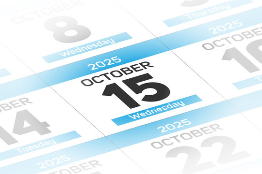 15 October 2025 year date calendar day illustration