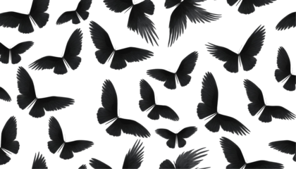 silhouettes of butterflies PNG, cutout