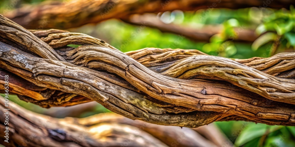 Poster A close-up view of a gnarled tree branch, showcasing the intricate patterns and textures of its aged bark, highlighting the beauty of nature's artistic design.