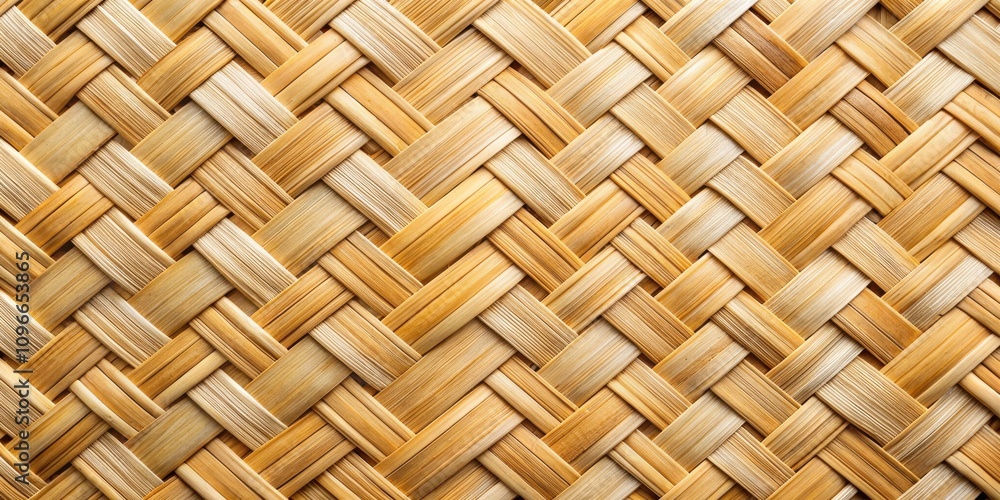Poster a close-up view of a woven pattern, showcasing the intricate detail of interwoven natural fibers, cr