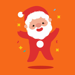 Happy Santa Claus vector cartoon character.