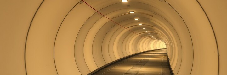 Obraz premium Narrow pathways winding through a tunnel of shiA series of winding trails in a tunnel bathed in soft warm white light, winding path, glowing trails, tunnel lights