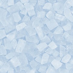 Close-up of many light blue ice cubes.