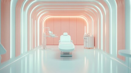Modern Dental Office Interior with Sleek Equipment and Lighting