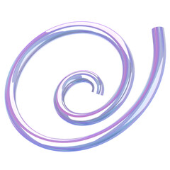 Spiral Glass Holographic 3D Icon Illustration. Low Poly Style