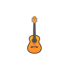 Naklejka premium Guitar music-themed flat vector graphic logo creative design digital art graphic environment eye-catching concept for musicians