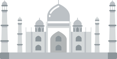 Taj mahal color icon. Indian ancient architecture