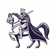 King horse silhouette logo illustration 