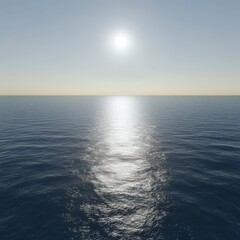 Obraz premium Serene Ocean View: A Vast Expanse of Water Reflecting Sunlight