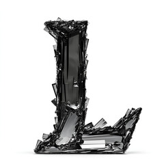 Fototapeta premium Crystal shards forming typography logo l abstract art installation modern gallery artistic environment close-up view creative concept