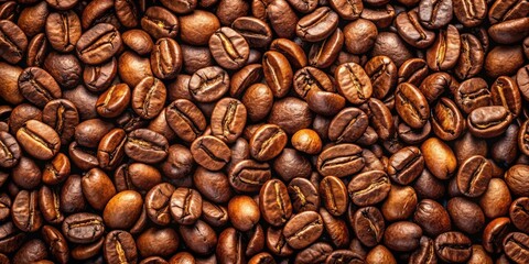 Obraz premium Close-up image showcasing the intricate details of roasted coffee beans, their rich brown hues and natural grooves, a captivating visual representation of the essence of coffee