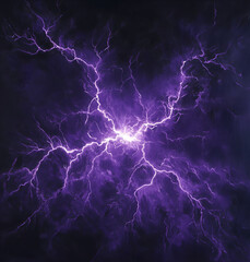 Lightning in the dark sky, purple lightning