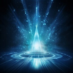 Ethereal Light Beam Surrounded by Mystical Rays, Abstract Glowing Shapes, Futuristic Design Concept