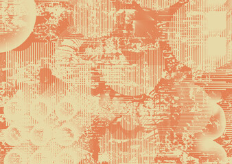 Background with glitch distorted grunge textures . grunge background texture with halftone dots, glitched shapes, textures and lines .Screen print vector background with grunge textured surface.