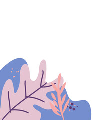 Leaf element corner illustration