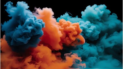 Obraz premium Colorful smoke swirls and patterns create a vibrant abstract backdrop for artistic expressions and design projects