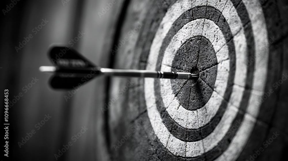 Poster visualizing and achieving targets with precision and determination a symbolic image representing the