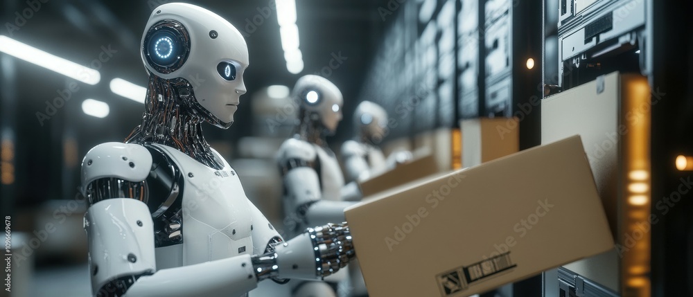 Aufkleber revolutionizing production ai-powered robots transforming advanced manufacturing facilities for enha