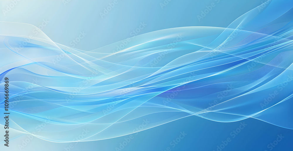 Poster blue gradient background with abstract wavy lines. simple flat vector illustration