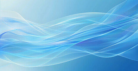 Fototapeta premium Blue gradient background with abstract wavy lines. Simple flat vector illustration