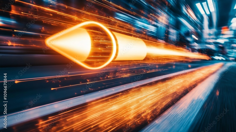 Aufkleber blurred high speed motion effect representing the achievement of business performance goals with imp
