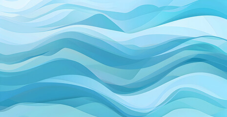 Fototapeta premium Blue background with light blue wavy lines, a flat design vector illustration. Abstract background for a presentation or poster. 