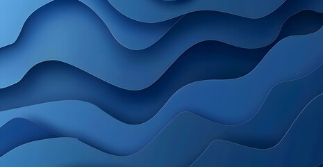 Obraz premium Blue background with a gradient, a simple flat vector illustration of curved lines. --
