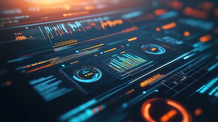 Obraz premium CPI data report on large screen monitor, economic analyst reviewing inflation trends, financial market insights, and policy implications.