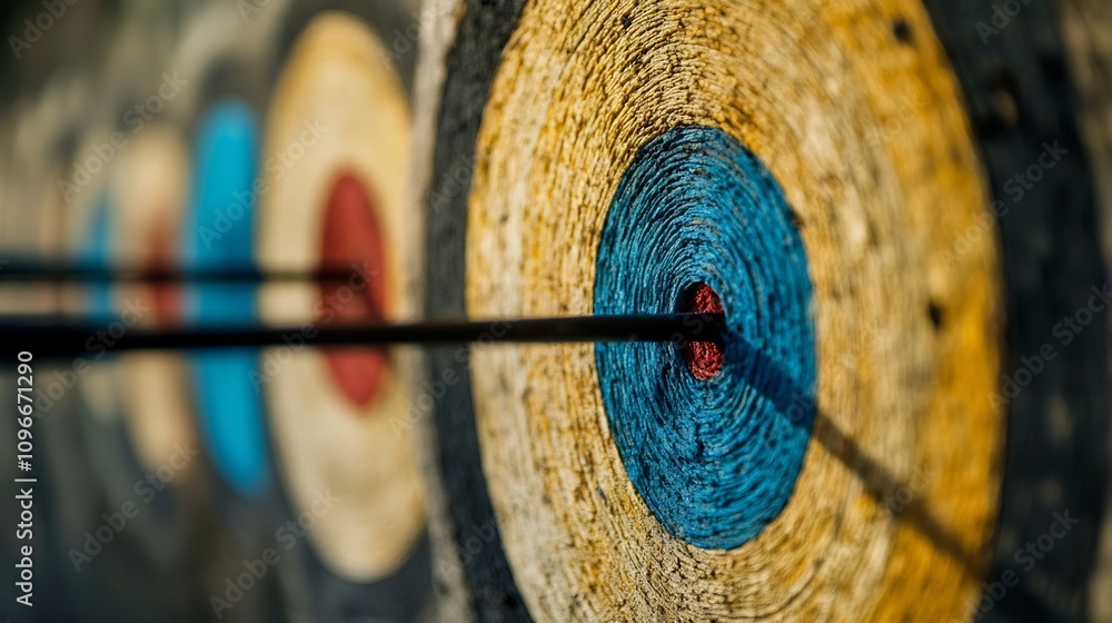 Poster this image depicts a target with an arrow in the bullseye symbolizing the successful completion of a