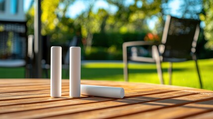 Friendly Battery Technology on Wooden Table with Soft Lighting