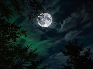 Fototapeta premium full moon night natural picture 