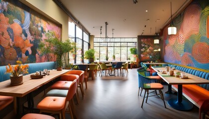 The cafe encourages local artists to showcase their work.  