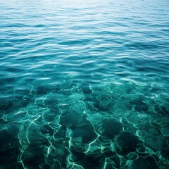 Obraz premium Serene Underwater Water Patterns, Tranquil Ocean Water, Azure Water Reflections, Crystal Clear Water