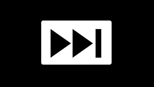Simple, black and white fast forward icon, a standard symbol for advancing media playback.Bold, geometric play button with fast forward function for easy user navigation.