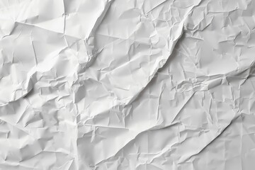 Obraz premium Crumpled White Paper Texture for Poster Design - Empty Background for Artwork