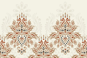 Ikat floral pattern vector illustration 