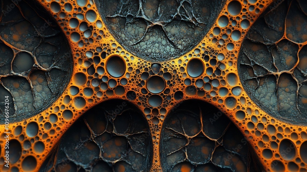 Poster mesmerizing organic symmetry and intricate textures captured in a macro photography shot revealing t