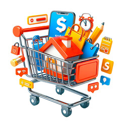Online shopping delivery order transparant background