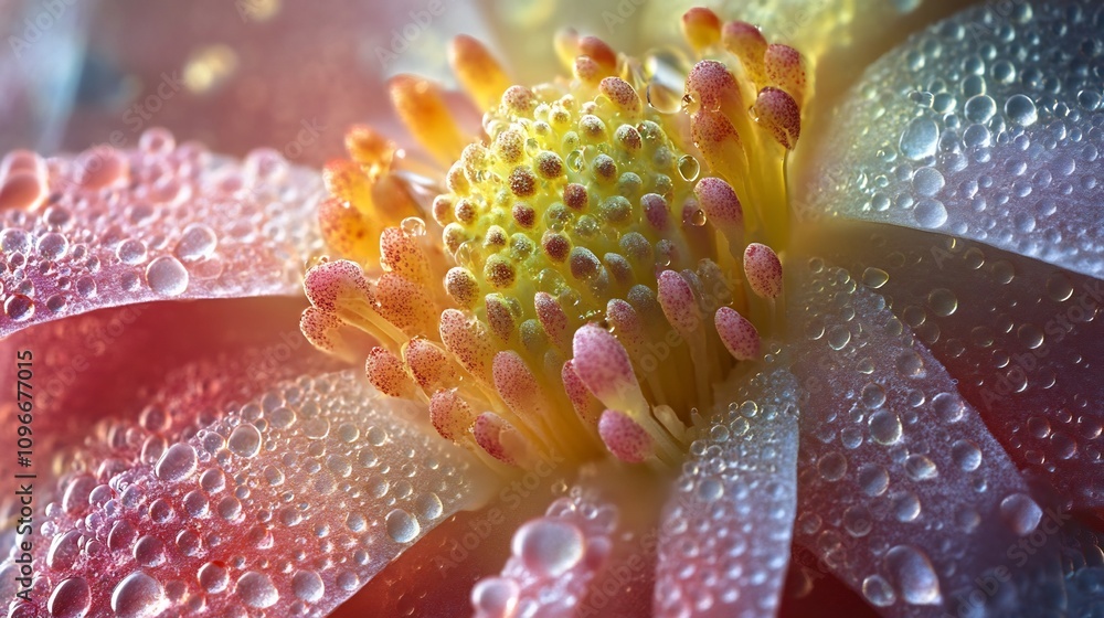 Poster captivating macro shot of a botanical subject capturing the softness intricate textures and vibrant 