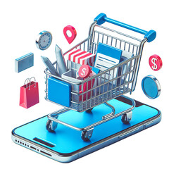 Online shopping delivery order transparant background