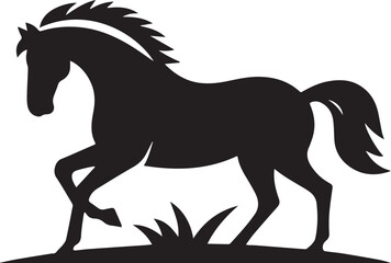 Silhouette horse vector