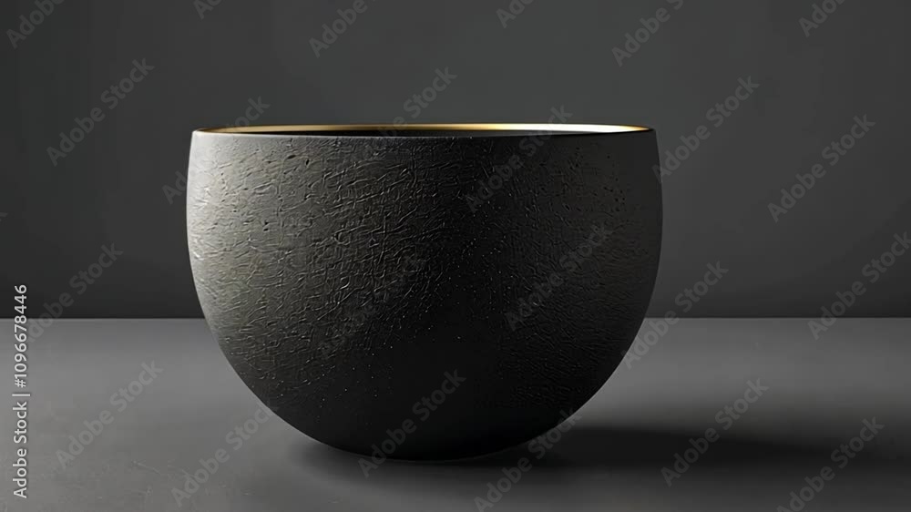 Aufkleber this striking black ceramic bowl features a smooth surface and a sophisticated gold rim, showcased i