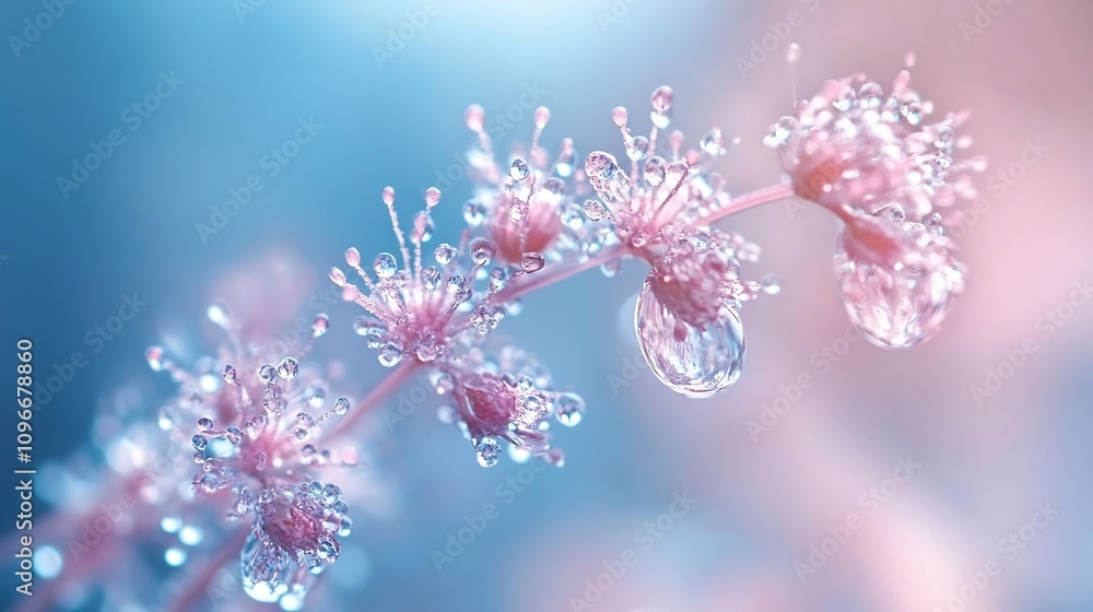 Poster Soft toned macro close up shot of nature s delicate and intricate textures creating a serene calming and captivating visual effect