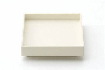 Stylish off-white square tray, perfect for modern home decor or product display.  Clean lines and minimalist design.