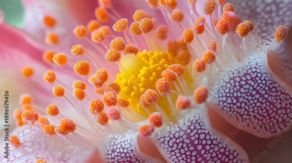 Poster captivating macro shot showcasing the soft delicate and vibrant textures of a botanical subject high