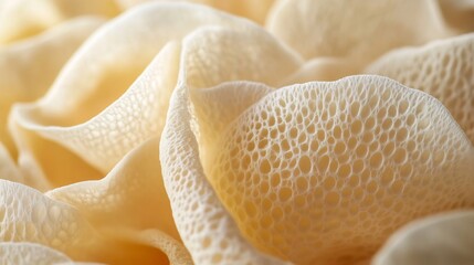 Fototapeta premium Captivating macro close up photograph showcasing the delicate and intricate textures of flower petals captured in a gentle and soft lighting that highlights the subtle