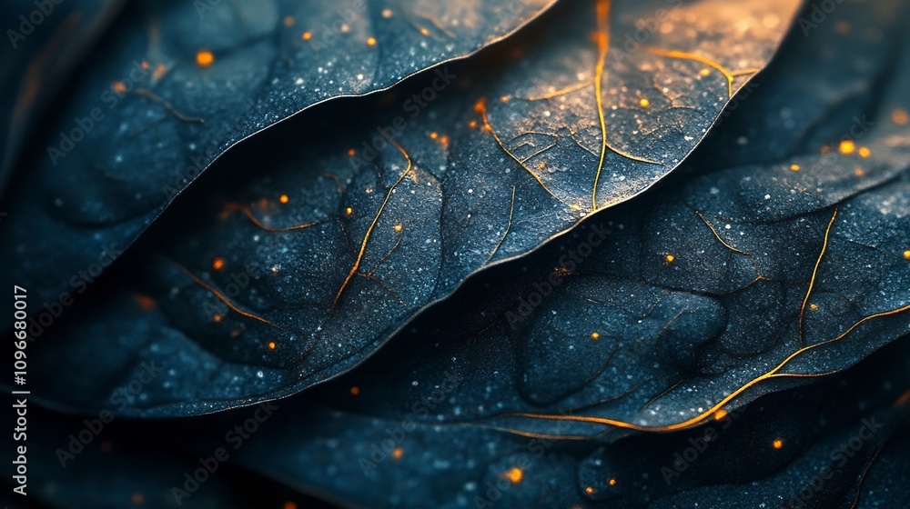 Poster detailed macro photography showcasing the intricate natural patterns and textures of a leaf s surfac